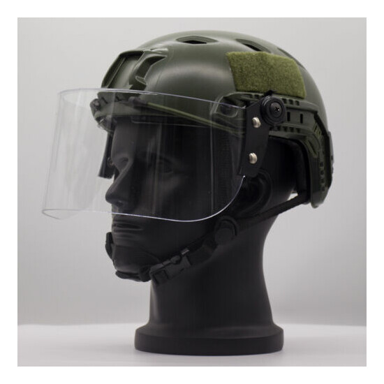 Tactical Face Shield Transparent Windproof Lens Mask For Mich/ FAST Helmet {3}