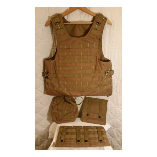Tactical Airsoft Assault Plate Carrier Vest OD Green with belt attachments  {1}