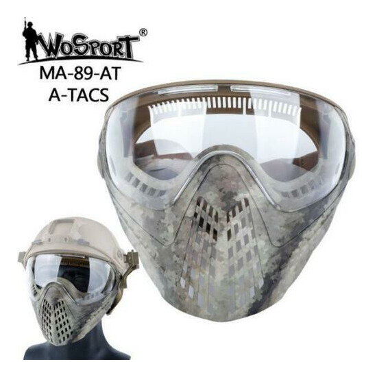 Tactical Head Wearing Helmet Full Face Pilot Mask with Lens Airsoft Paintball {22}