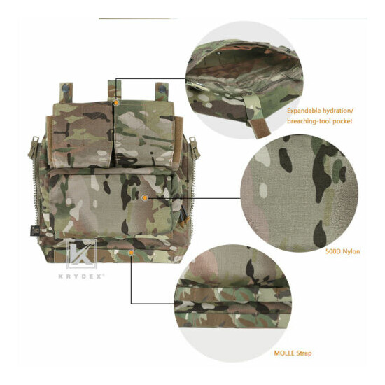 KRYDEX JPC 2.0 Jump Plate Carrier Tactical Vest & MOLLE Panel & Zip-on Back Pack {8}