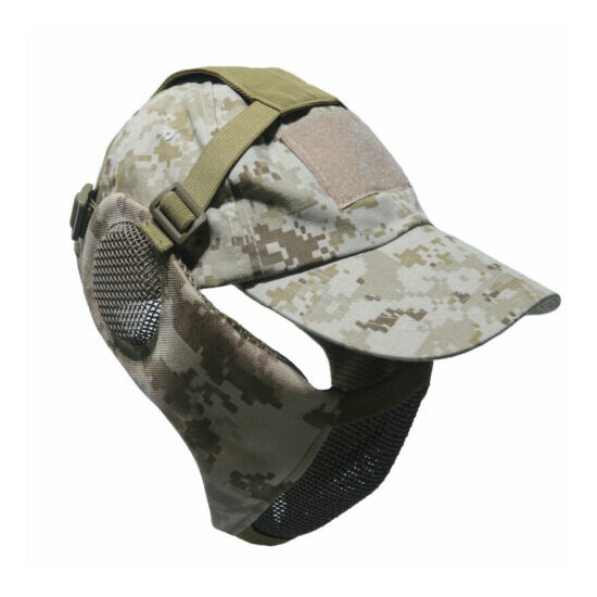 Tactical Foldable Camouflage Mesh Mask With Ear Protection With Cap For Hunting {19}