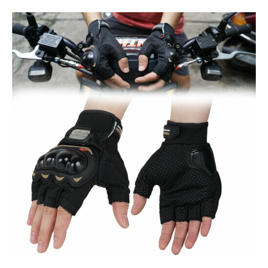 New Tactical Fingerless Military Outdoor Airsoft Hard Knuckle Half Finger Gloves {2}