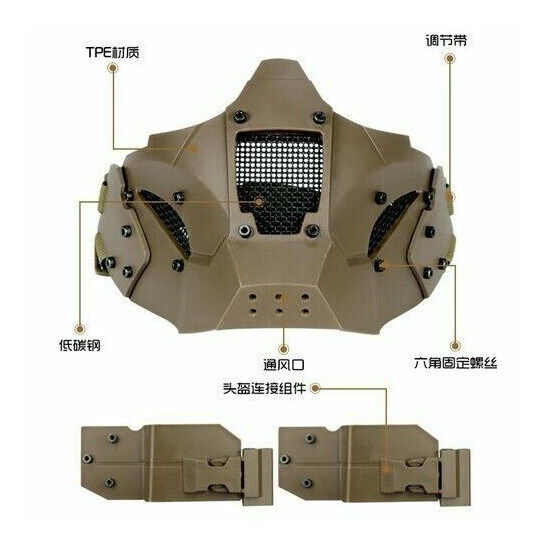 Tactical Half Face Guard Mask Protector For Helmet ( Two Ways To Wear Band/Rail) {3}