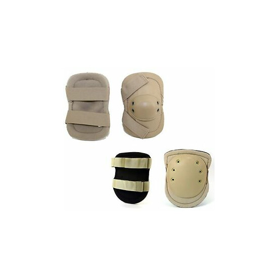 NEW COMPLETE SET OF MILITARY KNEE & ELBOW PADS GALLS BRAND TAN {1}