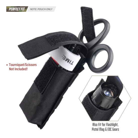EMT Mini Light/Knife/Scissor Pouch Horizontal Multi Tool Belt Pocket Holster USA {1}