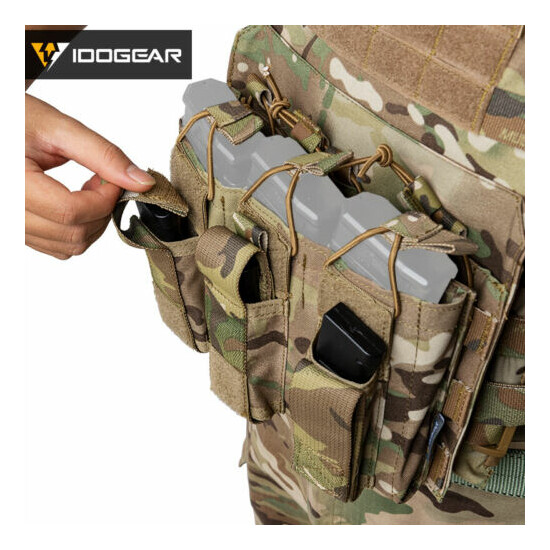 IDOGEAR Tactical Mag Pouch Triple Mag Carrier Open Top 5.56 MOLLE Paintball Gear {9}