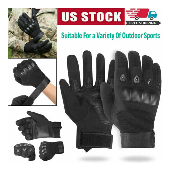 Army Military Tactical Gloves Combat Hunting Shooting Hard Knuckle Full Finger {1}