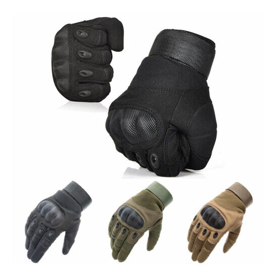 Tactical Hard Knuckle Full Finger Gloves SWAT Army Military Combat Police Patrol {1}