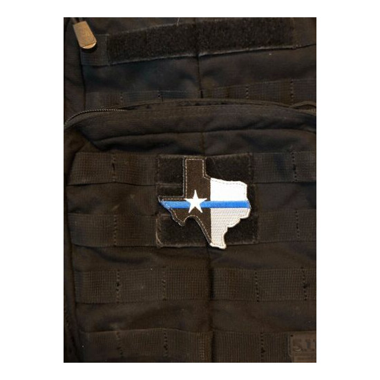 Thin Blue Line Texas Morale Patch Hook & Loop Gear Bag Tac Vest Police {2}