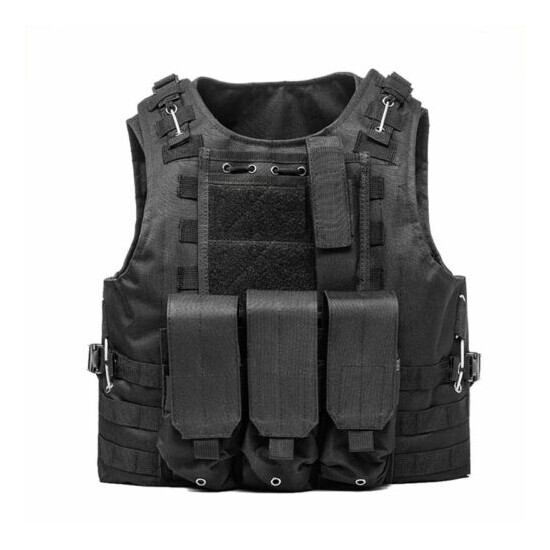 Tactical Vest Gear Molle Military Assault Plate Carrier Holder Multi Size Black {62}