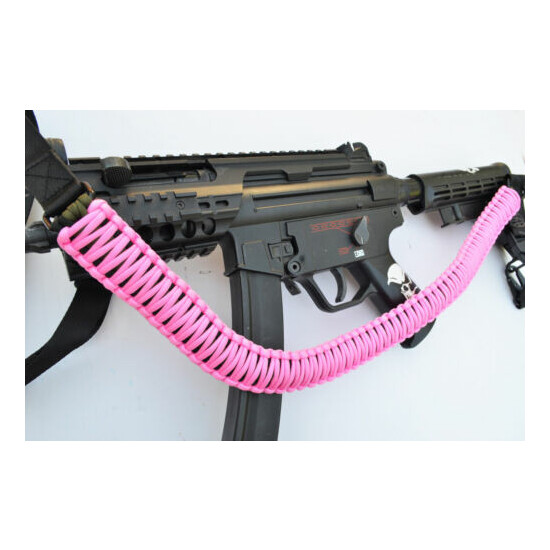 60" Tactical Paracord Gun Rifle Bow Shotgun Paintball Sling 1 or 2 Point PINK {3}