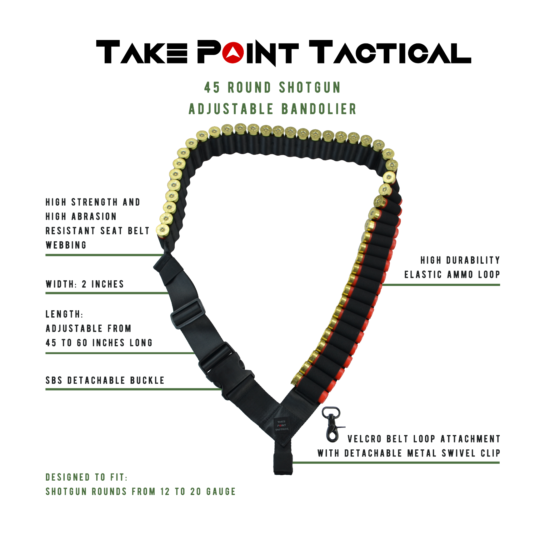 Take Point Tactical's 45 Shotgun Round Adjustable Bandolier / Sling  {2}