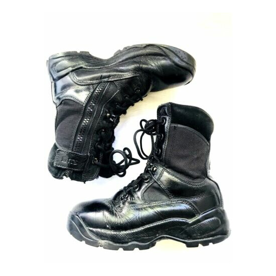 5.11+ TACTICAL 019 SERIES WOMENS 8 BLACK LEATHER 7 EYELET SIDE ZIPPER BOOT  {1}
