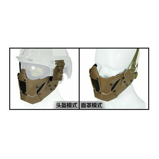 Tactical Half Face Guard Mask Protector For Helmet ( Two Ways To Wear Band/Rail) {8}