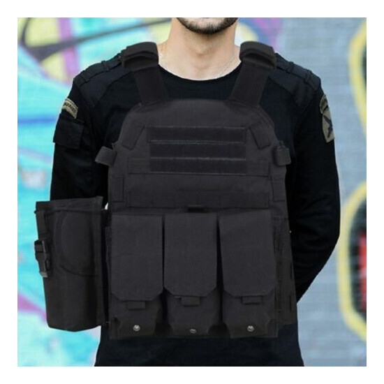 Outdoor Tactical Vest Airsoft Paintball Game Body Armor Molle Plate Carrier Vest {2}