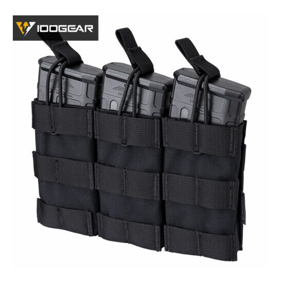 IDOGEAR Tactical 5.56 .223 Mag Pouch MOLLE Modular Triple Open Top Hunting Gear {13}