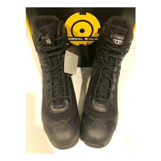 Original S.W.A.T. Tactical Boots Men's H.A.W.K. 9" Side Zip EN, Size: 14W, Black {1}