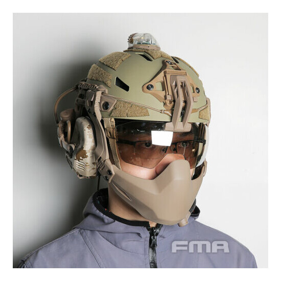 FMA 3mm Lens Wind Goggles Visor Shroud Mount Fixed Arm for Caiman Helmet Antifog {8}