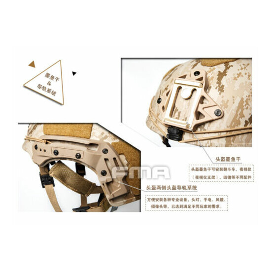 FMA Tactical Airsoft EX Ballistic helmet TWF Full Protection Multicam TB1268 {8}