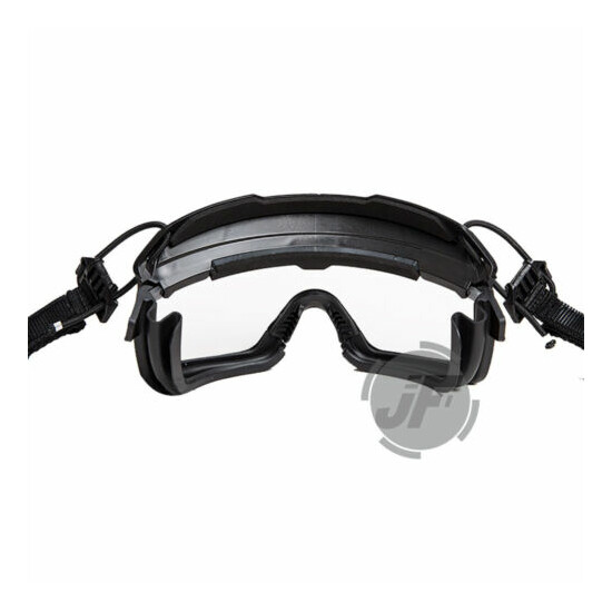 Tactical Helmet Goggles Anti-fog Transparent Lens w/ Rail Clips for FAST Helmet {7}