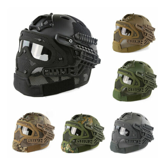 Tactical Helmet Full Face Mask Airsoft Paintball Masks Goggles G4 System Helmets {1}