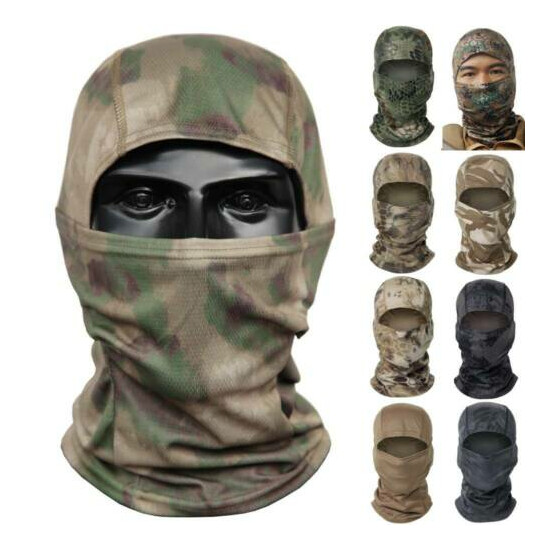 Camo Scarf Full Face Balaclava Hood Ninja Hunting Ski Army Tactical Hats {2}