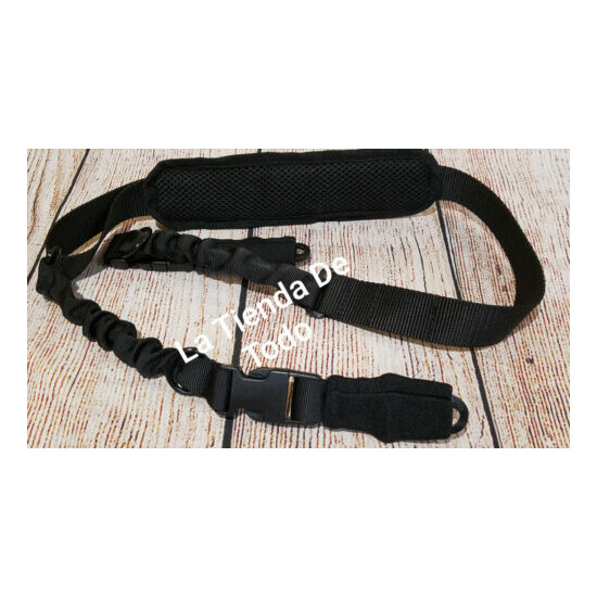 HEAVY DUTY TACTICAL BONGIE SHOULDER PADDED TWO 2 POINT SLING BLACK READ {1}