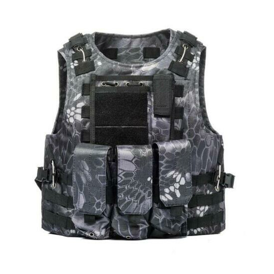 Black Police Military Tactical Molle Plate Carrier Combat Gear Vest PALs Ad 2020 {12}