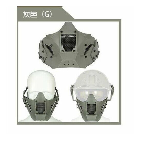 Tactical Half Face Guard Mask Protector For Helmet ( Two Ways To Wear Band/Rail) {18}