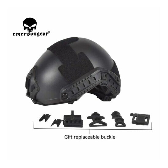 Emerson Tactical Fast Helmet Bump MICH Ballistic MH Type NVG Shroud Side Rail BK {4}