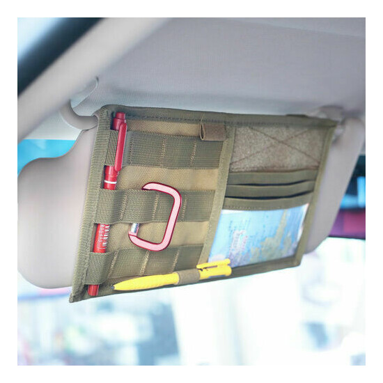 Tactical Molle Vehicle Visor Panel Truck Car Holder Pouch Sunshade Storage Bag {2}