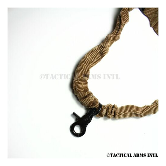 Tactical HIGH STRENGTH Single 1 One Point Bungee Sling Quick Release FDE Earth {5}