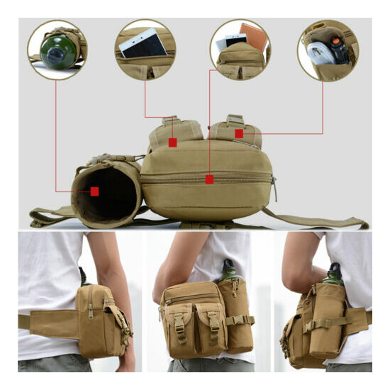 Tactical Waist Pack Pouch With Water Bottle Pocket Holder Molle Fanny Belt Bag {2}