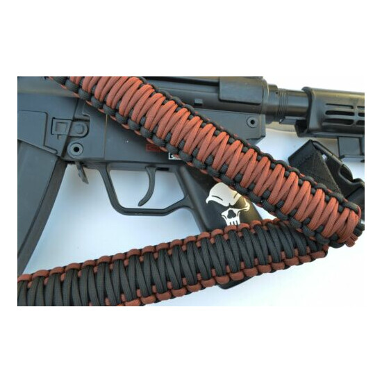 Tactical 550 Paracord Rifle Gun Sling Single Point Quick Detach BROWN Black {1}