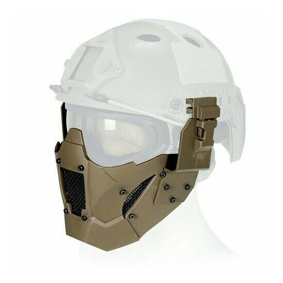 Tactical Half Face Guard Mask Protector For Helmet ( Two Ways To Wear Band/Rail) {15}