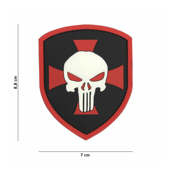 Airsoft Morale patch, tactical, Skull, Samurai, Knight, 3D PVC hook and loop  {7}