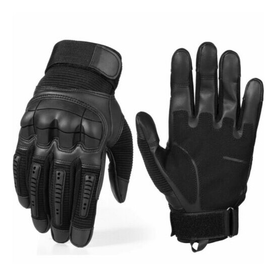 Tactical Hunting Full Finger Gloves Black Combat Shooting Military {8}