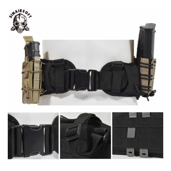 Tactical Molle Waist Padded Belt w/ Suspender Combat Multifunction Hunting Strap {7}