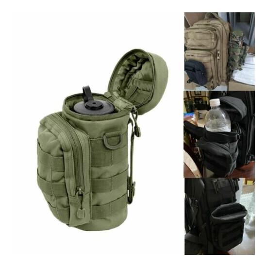 MOLLE Large Water Bottle Pouch Outdoor Tactical Zipper Hydration Pack Belt Pouch {1}