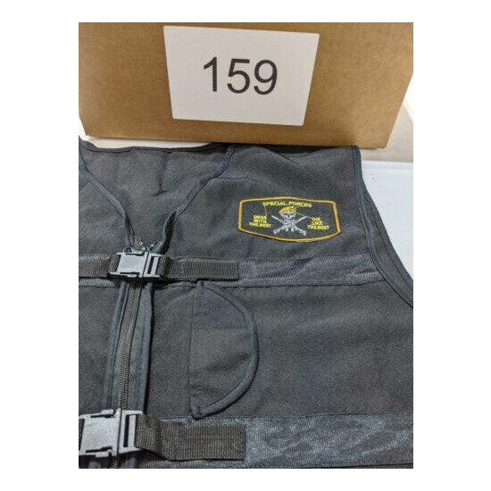 Men's Military Forces Vest XXL Black Cargo Pockets Sleeveless Casual 159 {11}