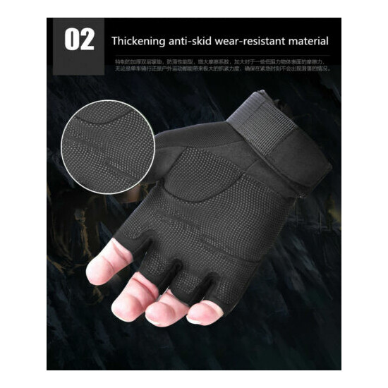 Outdoor Mens Tactical Army Military Fingerless Combat Cycling Half Finger Gloves {8}