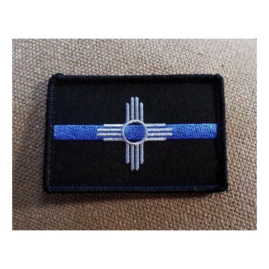 Subdued Thin Blue Line New Mexico State Flag Patch, Law Enforcement {1}