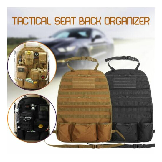 Tactical Molle Car Seat Back Organizer Survival Storage Bag Vehicle Fit  {1}