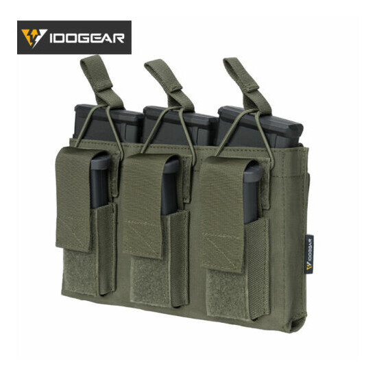 IDOGEAR Tactical Mag Pouch Triple Mag Carrier Open Top 5.56 MOLLE Paintball Gear {17}