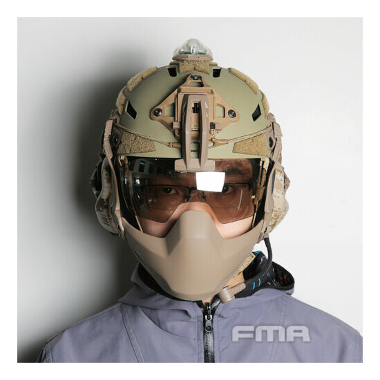 FMA 3mm Lens Wind Goggles Visor Shroud Mount Fixed Arm for Caiman Helmet Antifog {7}