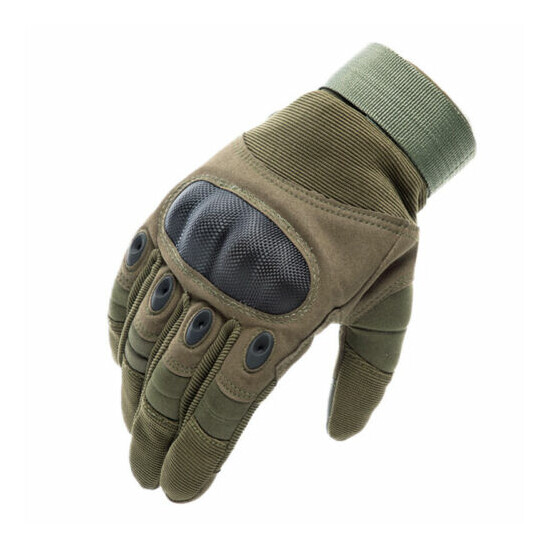 Tactical Hard Knuckle Full Finger Gloves SWAT Army Military Combat Police Patrol {14}