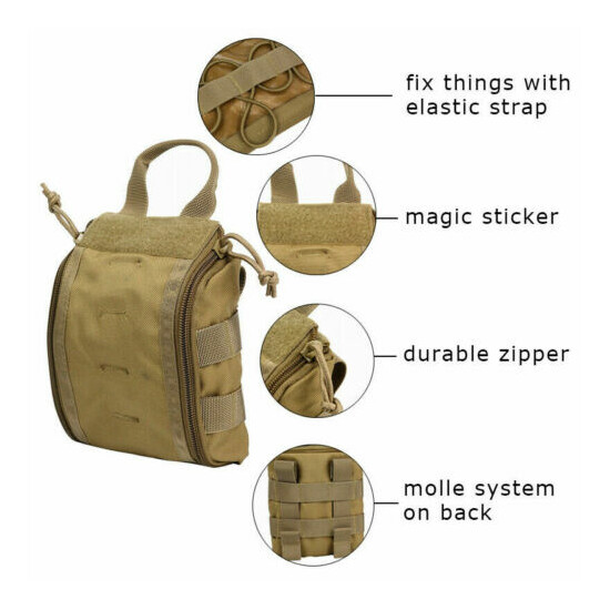 Tactical Utility First Aid Kit Medical Bag Molle Rip Away EMT IFAK Survival Pack {6}
