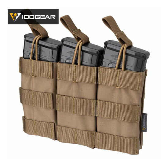 IDOGEAR Tactical 5.56 .223 Mag Pouch MOLLE Modular Triple Open Top Hunting Gear {14}