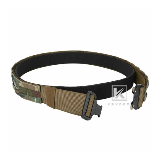 KRYDEX Tactical Belt 1.75 in Rigger MOLLE Heavy Duty Belt Quick Release Multicam {4}