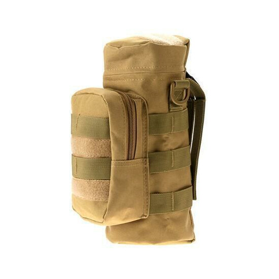 MOLLE Large Water Bottle Pouch Outdoor Tactical Zipper Hydration Pack Belt Pouch {3}